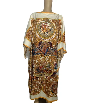 Senovinių karališkosios stilius spausdinti Free Dydis vasaros Šilko kaftan Maxi suknelė Sexy lady Bohemijos vakare šalis Visas ilgis abaja skraiste suknelė