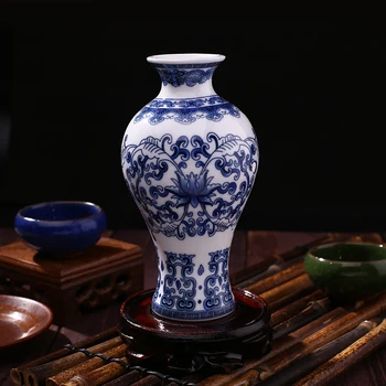 Senovinių Namų Dekoro Keraminės Vazos Kinijos Mėlynos Ir Baltos Spalvos Porceliano C Modelio Kiniškojo Porceliano Vaza
