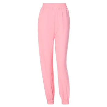 Shestyle Pink Casual Elastinga Juosmens Trackpants Moterų Kišenės Streetwear Morkų Kelnės Jogger Ponios Sweatpants Rudenį 2020 M.