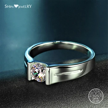 ShiPei 925 Sterlingas Sidabro 2c White Sapphire Turas Vestuvinis Žiedas Fine Jewelry Pažadas Žiedas už Poros metų Jubiliejų Dovana