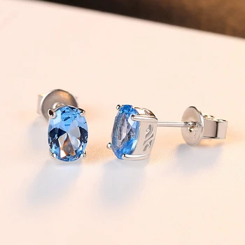 Shipei Romantiškas Mielas 925 Sterling Silver Blue Topazas Brangakmenio Auskarai Moterims, Vestuvių, Sužadėtuvių Fine Jewelry Didmeninės