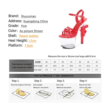Shuzumiao 2021 Mados Super Aukšti Kulniukai 17cm Moterų Batai Platformos Basutės Pistoletas Kulno Raudona Vestuvių Batai Moteriška Modelis Rodo, Sandalas