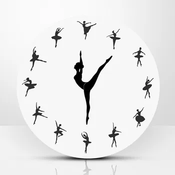 Sieninis Laikrodis Kūrybos Baleto Akrilo Laiko Apvalūs Laikrodžiai Kokybės Šiuolaikinės Dekoratyvinės Namų Miegamieji, Virtuvės, Biuro Tylus Judėjimas