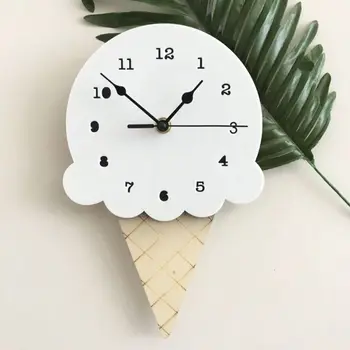 Sieninis Laikrodis Silent Ne-Tiksi Ledų Formos Dekoratyvinė Medienos Laikrodžiai Baterija Modernaus Dizaino Sieninis Laikrodis