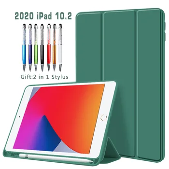 Silikono Atveju iPad 10.2 2020 m &2019 Pu apversti odinis dėklas iPad 10.2