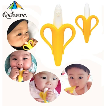 Silikono Bananų Kūdikio Teether Kūdikių Kramtomoji Aplinkai Dovanų Baby Safe BPA Free Baby Kramtyti Vaikai Teether su paketas