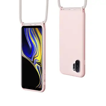 Silikono Virvelę Telefono Dėklas Samsung Galaxy Note10 Plius S10 S20 Plus Ultra Dangtelis Su Kaklo Dirželiu Crossbody Karoliai Laido