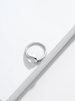SILVERHOO 925 Sterlingas Sidabro Žiedai Moterims Šviečia 5A+ Kubinis Cirkonis Šalies Elegantiškas Vestuvių Papuošalai, Vestuvių, Sužadėtuvių Žiedai