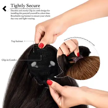 Sintetiniai plaukai surišti į uodegą Plaukų Pratęsimo Ilgi Tiesūs plaukai surišti į uodegą Įrašą į Afro Juoda Moterų Keistą Garbanotas Plaukų Raišteliu Ponytails