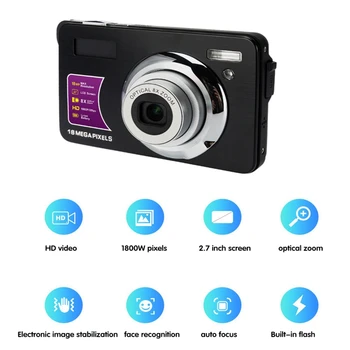 Skaitmeninis Fotoaparatas Ultra-Plonas 18 Milijonų vaizdo Taškų HD Skaitmeninė vaizdo Kamera 720P Namų Kelionės Makro Skaitmeninis Fotoaparatas