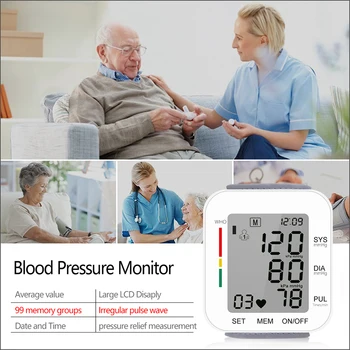 Skaitmeninis Riešo kraujospūdžio matuoklis Impulsų dažnis Širdies Plakimas Norma Metrų Įrenginio Medicininė Įranga Kamertonas ' BP Sphygmomanometer