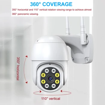 Smart 1080P Lauko Wi-fi IP Kamera Namų Apsaugos Stebėjimo Dviejų krypčių Garso, Judesio Aptikimo 360 PTZ Spalvų Matymo VAIZDO Wi Fi Cam