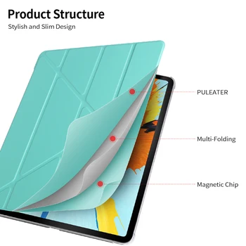 Smart Case For iPad Pro 12.9 colių 2020 Dangtis, GOLP Magnetinio PU Oda + Stand PC Back Flip dangtelis, skirtas 