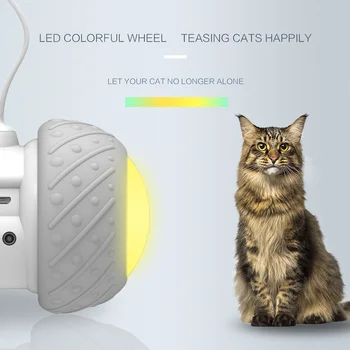 Smart Elektroninių Katė Žaislas Interaktyvus Automatinė Sukasi Veikia Led Kibinimas Naminių Kačių Juokingas Žaislas Cat Stick Plunksnų Žaislai Katėms Usb