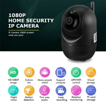 Smart iP Kamera HD 1080P Debesis Bevielio Lauko Automatinio Sekimo Infraraudonųjų spindulių Stebėjimo namų fotoaparatai su wi-fi, kamera