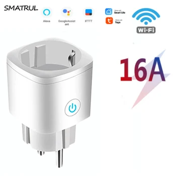 Smart plug WiFi lizdas ES 16A laiko funkcija Tuya SmartLife APP kontrolės Alexa, Google 
