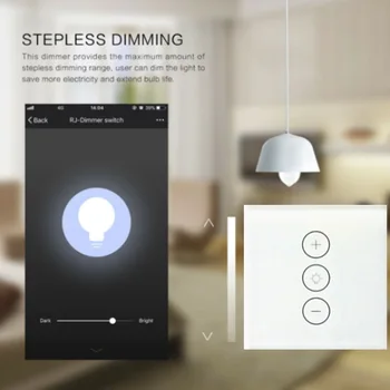 Smart WIFI Dimeris Jutiklinį Jungiklį Remti įvairių Tipų Šviesos jungikliai Dirbti su Alexa 