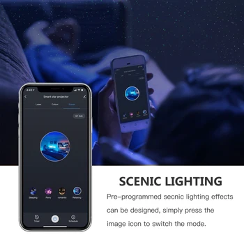 Smart Žvaigždėtas Dangaus Projektorius, Naktį Šviesos Wifi Galaxy Star Lempa, LED Lazeris Vandens Banga App Belaidžio Kontrolės Alexa 
