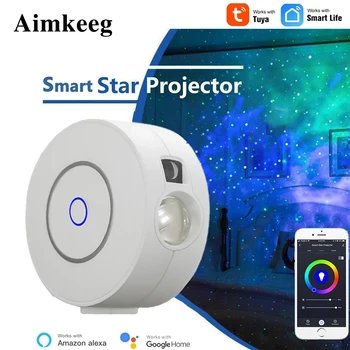 Smart Žvaigždėtas Dangaus Projektorius, Naktį Šviesos Wifi Galaxy Star Lempa, LED Lazeris Vandens Banga App Belaidžio Kontrolės Alexa 