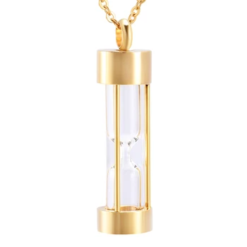 Smėlio laikrodis Stiklo Kremavimo Papuošalai Balsuokite Karoliai Atminimo Dovana - Pelenų Turėtojas Kremavimo Atmintį Papuošalai, Aukso Pakabukas