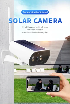 Solar-Powered-Fotoaparatas 4G 1080P Lauko Secuirty Kamera, Wireless WiFi /4G 2 IR 2 balti LED, Naktinio Matymo Spalva