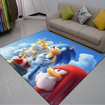 Sonic the Hedgehog Animacinių filmų Prieškambario Plotas Pledai Biuro Stalo Patiesalai Vonios kambarys Anti Slip Kilimėlių Vaikai Žaidžia kiliminė danga Miegamajame Grindų Kilimėliai