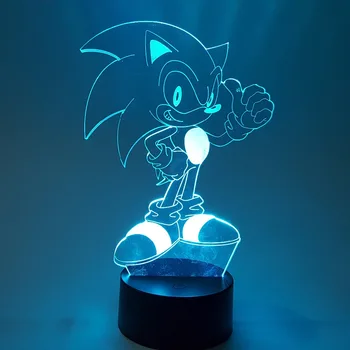 Sonic The Hedgehog Anime Duomenys Naktį Žibintai 3d figma Nustatyti, Spalva Keičiasi Modelis Lėlės Sonic Veiksmų Figma Nuotolinio Valdymo Žaislai Dovana