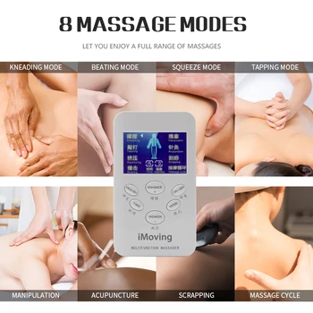 Spalvotas Ekranas Masažo 8 Režimai Skaitmeninė Priemonė Meridian Akupunktūra Dvigubai Išėjimo Impulsų Stimuliatorius Massager Elektros