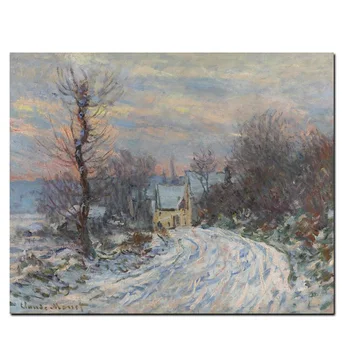 Spausdinti Drobė Sienos Meno Impresionisto Claude Monet Giverny Žiemą Sniego Kraštovaizdžio Aliejaus Tapybai Plakato Nuotrauka už Kambarį