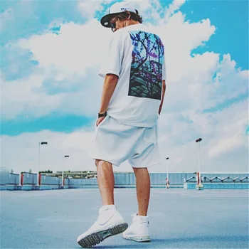 Specialusis Japonijos Banga prekės trumparankoviai vyrų ir moterų vasaros gatvės hip-hop T-shirt Kinų stiliaus mėgėjai su puse rankovėmis
