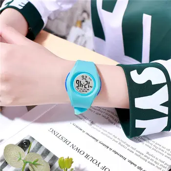 Sporto Merginos Laikrodžiai Vaikai SYNOKE Prekės 50M atsparumas Vandeniui Aukštos Kokybės Silikono Dirželis Žiūrėti Vaikams Skaitmeninis LED Laikrodis-Žadintuvas Riešo