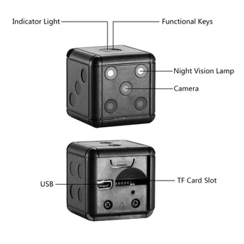 Sq16 1080P HD Mini Kamera Mikro Kamera, Naktinis Matymas, Judesio Aptikimas DVR Vaizdo Diktofonas sq11 Mažas Fotoaparatas, Kamera