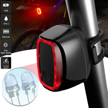 Stabdžių Indukcijos Dviračių Uodegos Šviesos Protingas Stabdžių Žibintas USB Įkrovimo Uodegos Šviesos diodų (LED) Šviesa Saugos Reikmenys
