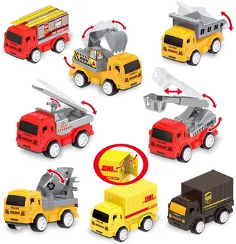 Statybos inžinerijos Transporto priemonių, Žaislų Žaisti Mat Miesto Žemėlapį Sunkvežimių Mini Traukti Atgal, Automobilių Playset Žaislas Vaikams Kalėdų Dovana