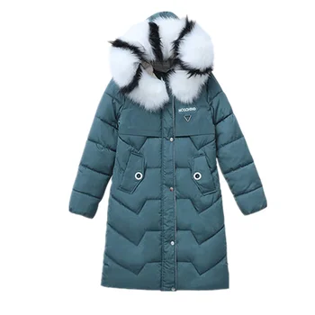Stilingi drabužiai Žiemos paltai Moterų žiemos striukė su kailio Žemyn medvilnės Šiltas striukes Jaunimo drabužiai moterims Outwear Nemokamas pristatymas