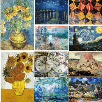 Suaugusiųjų ir vaikų visame pasaulyje žinomų paveikslų Van Gogh žvaigždėtas dangus jaunimo įspūdį popieriaus dėlionė išskleidimo žaislai, žaislai vaikams