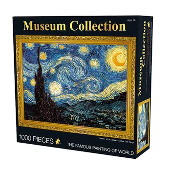 Suaugusiųjų ir vaikų visame pasaulyje žinomų paveikslų Van Gogh žvaigždėtas dangus jaunimo įspūdį popieriaus dėlionė išskleidimo žaislai, žaislai vaikams