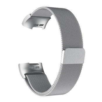 Suderinama su Fitbit Mokestis 3/4 Juostų, skirtų Moterų, Vyrų, Nerūdijančio Plieno Tinklelio, Magnetinės Metalo Juostos Pakeitimo L yra 190mm M-220mm