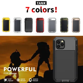 Sunkiųjų Apsaugos Doom Metalo šarvai Aliumininiai telefono dėklas skirtas iPhone 4 4S 5C SE 5 6 6S 7 8 Plus X 5S atsparus smūgiams Dangtis