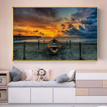 Sunset Beach View Drobės, Paveikslai ant Sienų, Menas, Plakatų ir grafikos Kraštovaizdžio Šiaurės europos Meno, Nuotraukų, Namų Sienų Apdailai Cuadros