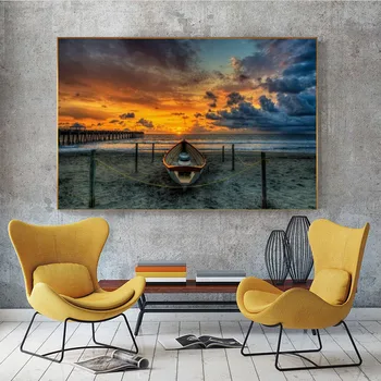 Sunset Beach View Drobės, Paveikslai ant Sienų, Menas, Plakatų ir grafikos Kraštovaizdžio Šiaurės europos Meno, Nuotraukų, Namų Sienų Apdailai Cuadros