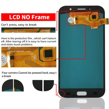 Super AMOLED skystųjų kristalų (LCD A7 2017 A720 LCD Ekranas Samsung Galaxy A720F SM-A720F Jutiklinis Ekranas skaitmeninis keitiklis Asamblėjos Be Pakeitimo