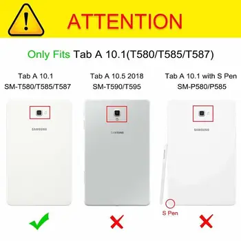 Tablet Case for Samsung Galaxy Tab A6 10.1 2016 T585 T580 SM-T580 T580N Auto Sleep/Wake Stiliaus Funda Atvejais