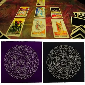 Taro Kortų Staltiesė Sigils Pasiuntinys Paslaptingas Modelis, Astrologija Būrimą Altoriaus Aksomo Audiniu stalo Žaidimas Taro Kortų Kilimėlis