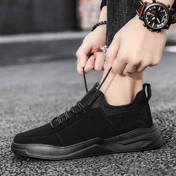 Tarpvalstybinės vyriški batai, lengvi ir patogūs bėgimo bateliai oda susiuvimo sportiniai bateliai neslidžiais lauko vaikščiojimo batai