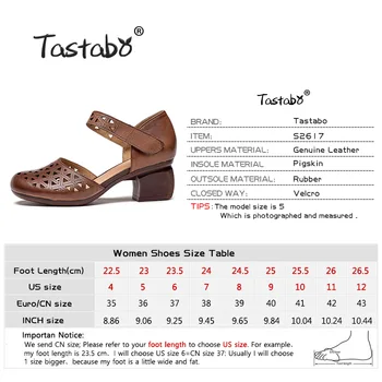 Tastabo Vadovas-natūralios Odos moteriški batai, Klasikinius aukštakulnius Atsitiktinis-vėjo Ruda Juoda S2617 Kvėpuojantis Patogus viduje