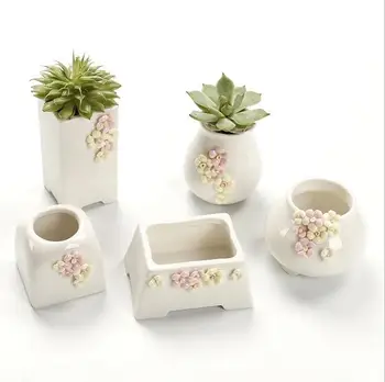 TECHOME Kūrybiškumą Augalų Puodą Gėlės Baltos Keramikos Succulents Vazonas Namų Biuro Stalas Apdaila