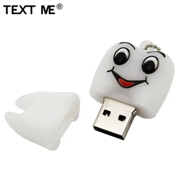 TEKSTAS MAN cartoon 2 modelio dantų usb 2.0 usb flash drive 4GB 8GB 16GB 32GB 64GB pendrive usb flash drive