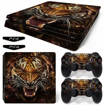 Tigras Ps4 Plonas Lipdukas Vinilo Padengti Decal PS4 Plonas Odos PS4 Slim Konsolės ir 2 Kontroleriai