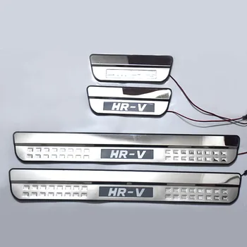 Tinka Honda HRV HR-V Vezel 2016 Nerūdijančio Plieno LED Nusitrinti Plokštė Durų Slenksčio Sargai Slenksčiai Padengti Apdailos 4Pcs